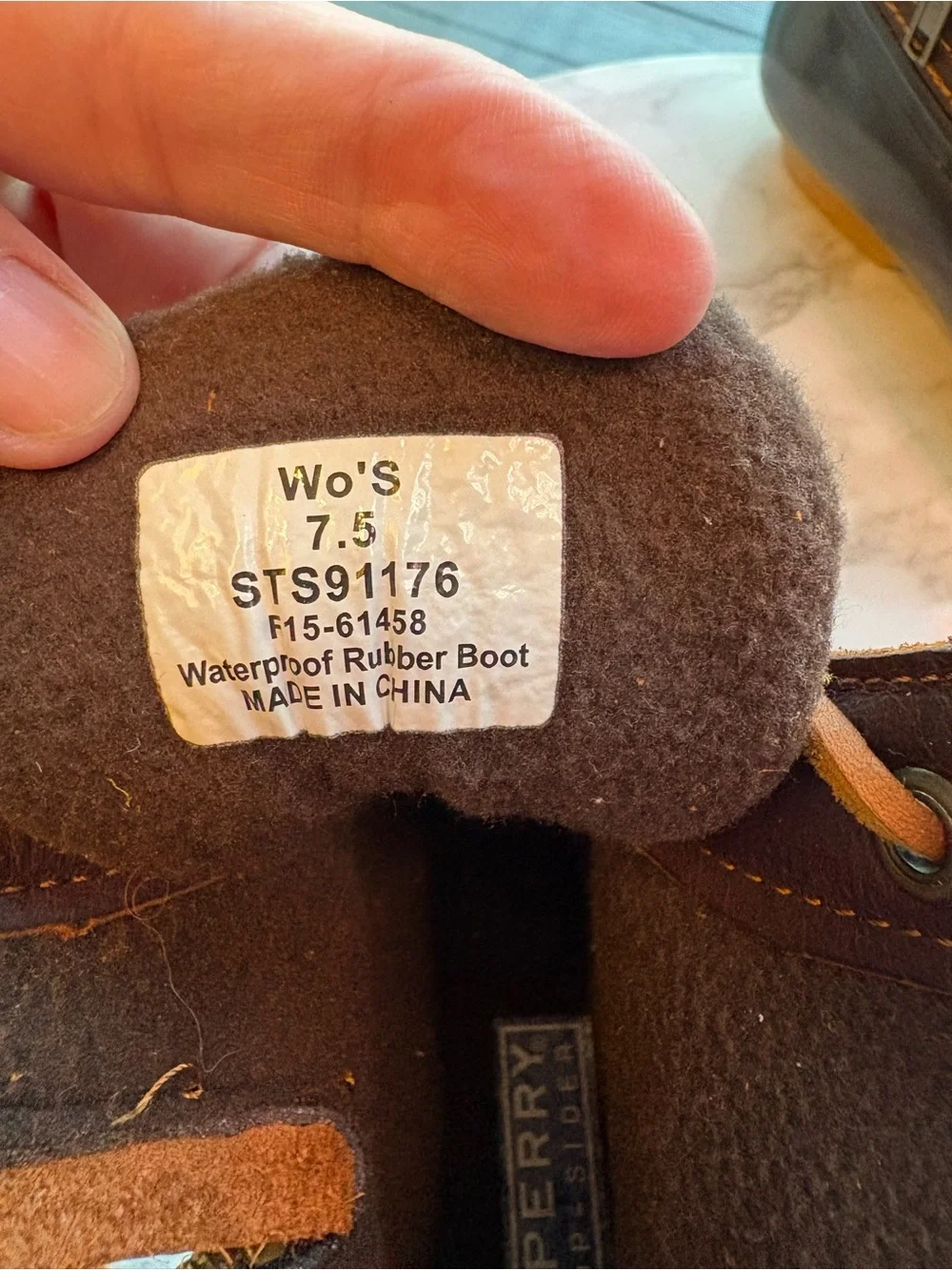 Sperry Brown Leather & Black Rubber Duck Boots